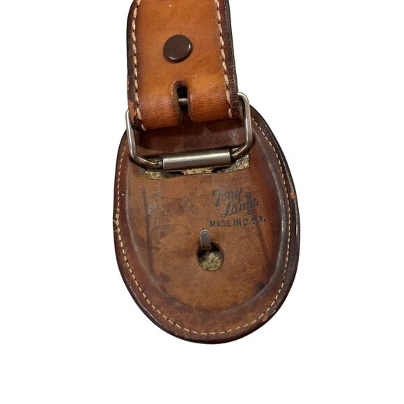 Vintage Tony Lama Handmade Tooled Leather Belt & Buckle Used Mens 32 USA - Picture 8 of 16